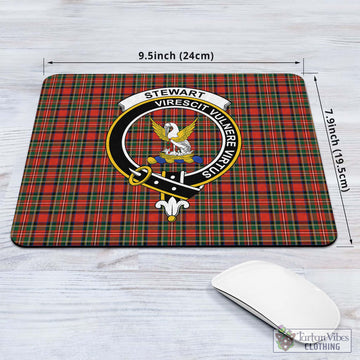 Stewart Royal Modern Tartan Mouse Pad with Family Crest