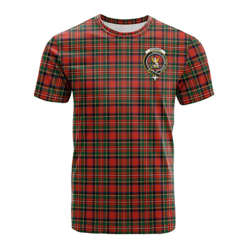 Stewart Royal Modern Tartan T-Shirt with Family Crest