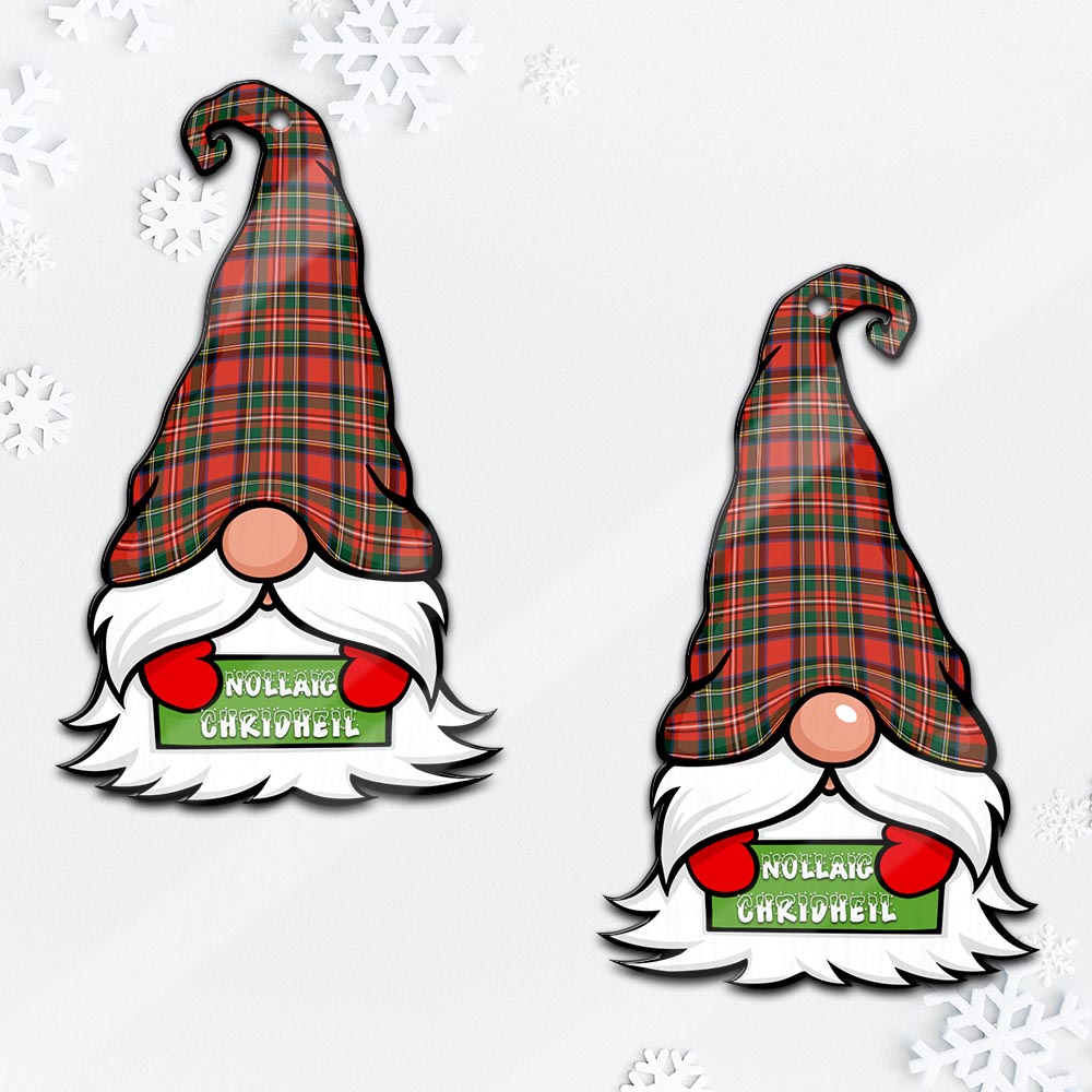 Stewart Royal Modern Gnome Christmas Ornament with His Tartan Christmas Hat Mica Ornament - Tartanvibesclothing Shop