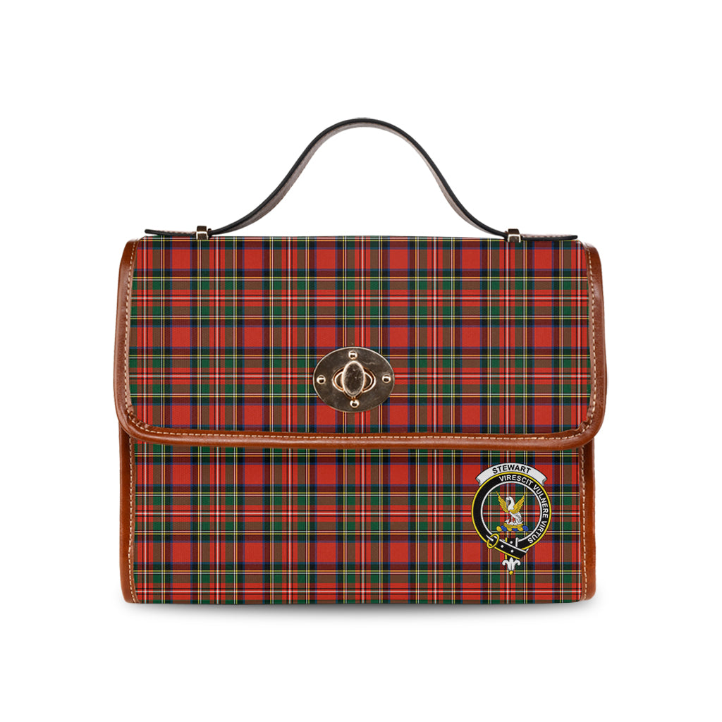 stewart-royal-modern-tartan-leather-strap-waterproof-canvas-bag-with-family-crest
