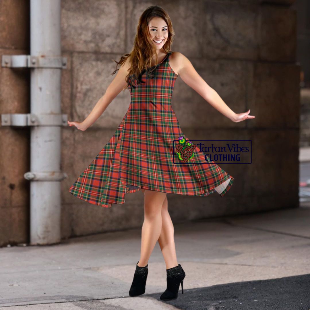 Stewart Royal Modern Tartan Sleeveless Midi Women's Dress