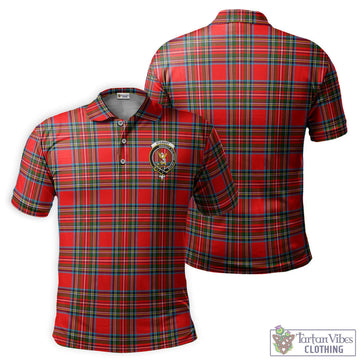 Stewart (Stuart) Tartan Men's Polo Shirt with Family Crest