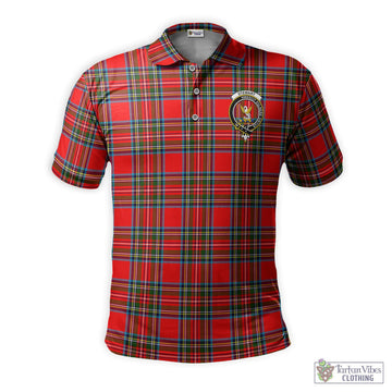 Stewart (Stuart) Tartan Men's Polo Shirt with Family Crest