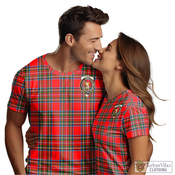 Stewart (Stuart) Tartan T-Shirt with Family Crest
