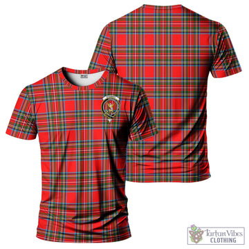 Stewart (Stuart) Tartan T-Shirt with Family Crest