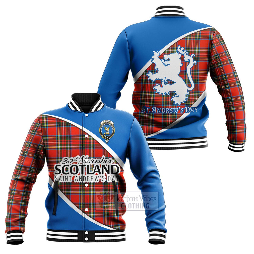 Tartan Vibes Clothing Stewart (Stuart) Family Crest Tartan Baseball Jacket Celebrate Saint Andrew's Day in Style