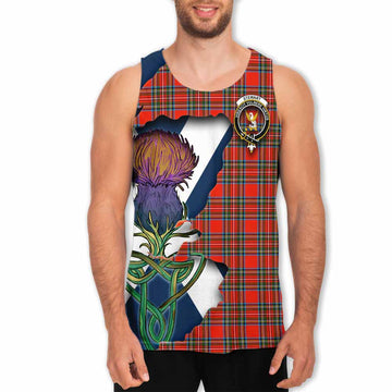 Stewart (Stuart) Tartan Family Crest Men's Tank Top Scottish Thistle Celtic Inspired