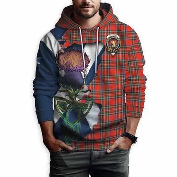 Tartan Vibes Clothing Stewart (Stuart) Tartan Family Crest Hoodie Scottish Thistle Celtic Inspired