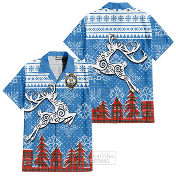 Stewart (Stuart) Clan Christmas Hawaiian Shirt Celtic Reindeer Style