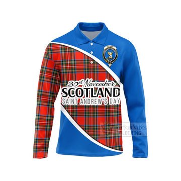 Tartan Vibes Clothing Stewart (Stuart) Family Crest Tartan Long Sleeve Polo Shirt Celebrate Saint Andrew's Day in Style