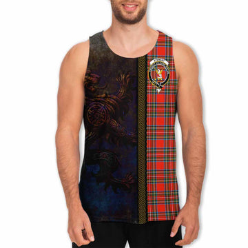 Stewart (Stuart) Tartan Family Crest Men's Tank Top Alba Gu Brath Be Brave Lion Ancient Style