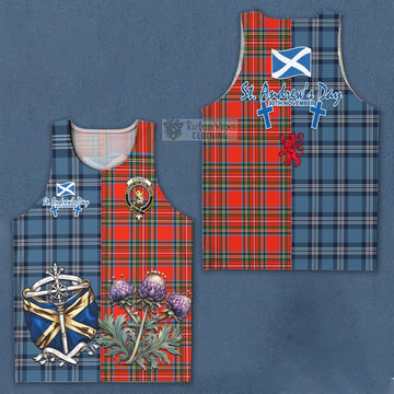 Stewart (Stuart) Tartan Men's Tank Top Happy St. Andrew's Day Half Tartan Style