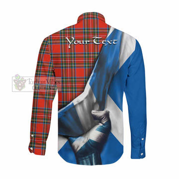 Stewart (Stuart) Tartan Long Sleeve Button Shirt with Family Crest Scotland Patriotic Style