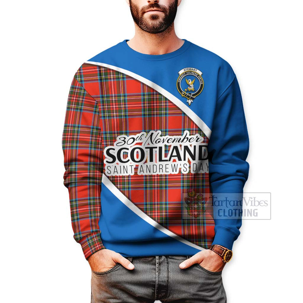 Tartan Vibes Clothing Stewart (Stuart) Family Crest Tartan Sweatshirt Celebrate Saint Andrew's Day in Style