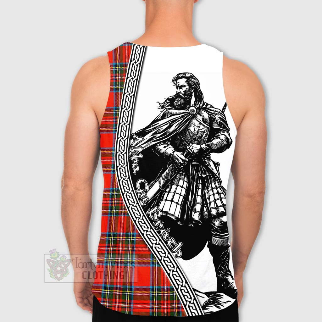Tartan Vibes Clothing Stewart (Stuart) Tartan Clan Crest Men's Tank Top with Highlander Warrior Celtic Style