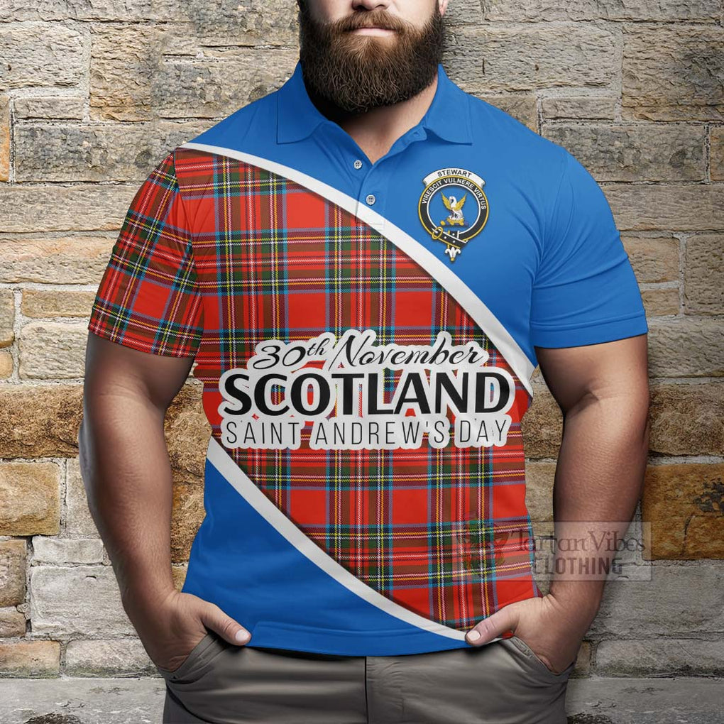 Stewart (Stuart) Family Crest Tartan Polo Shirt Celebrate Saint Andrew's Day in Style