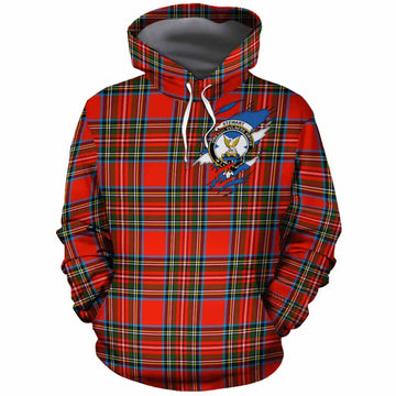 Stewart (Stuart) Clan Crest In Me Tartan Cotton Hoodie Scotland Flag Style