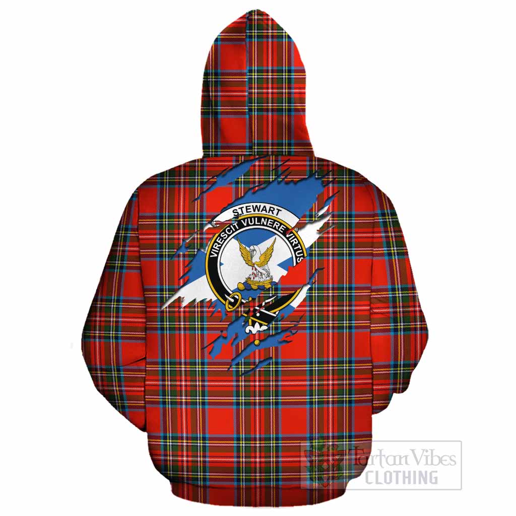 Stewart (Stuart) Clan Crest In Me Tartan Cotton Hoodie Scotland Flag Style