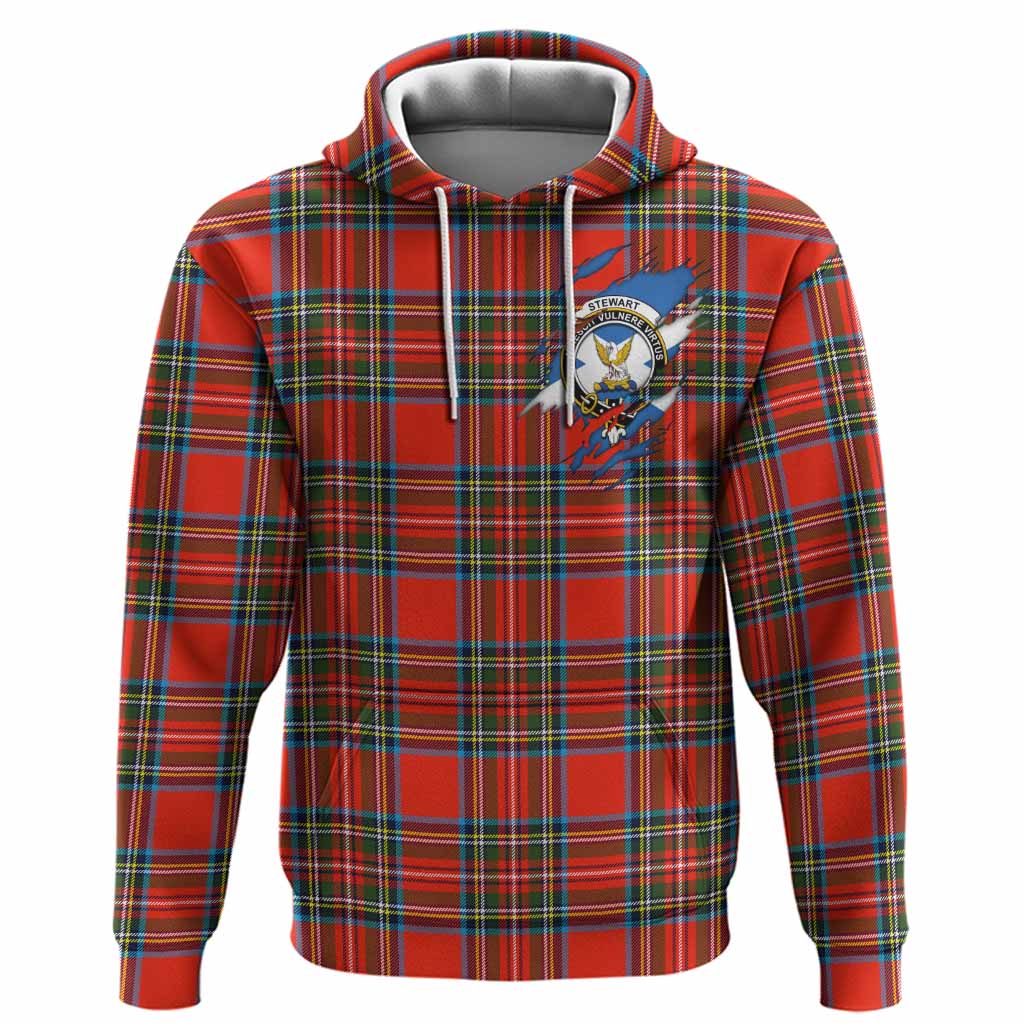 Stewart (Stuart) Clan Crest In Me Tartan Hoodie Scotland Flag Style