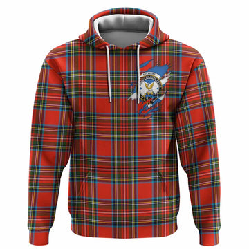 Stewart (Stuart) Clan Crest In Me Tartan Hoodie Scotland Flag Style
