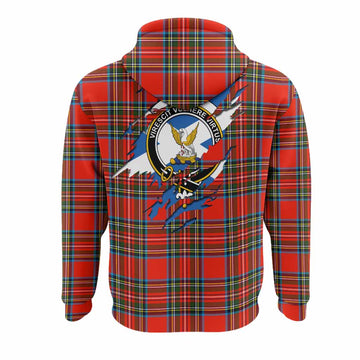 Stewart (Stuart) Clan Crest In Me Tartan Hoodie Scotland Flag Style