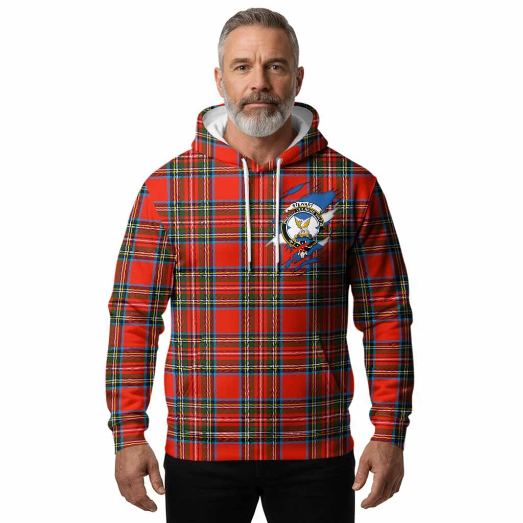 Stewart (Stuart) Clan Crest In Me Tartan Hoodie Scotland Flag Style