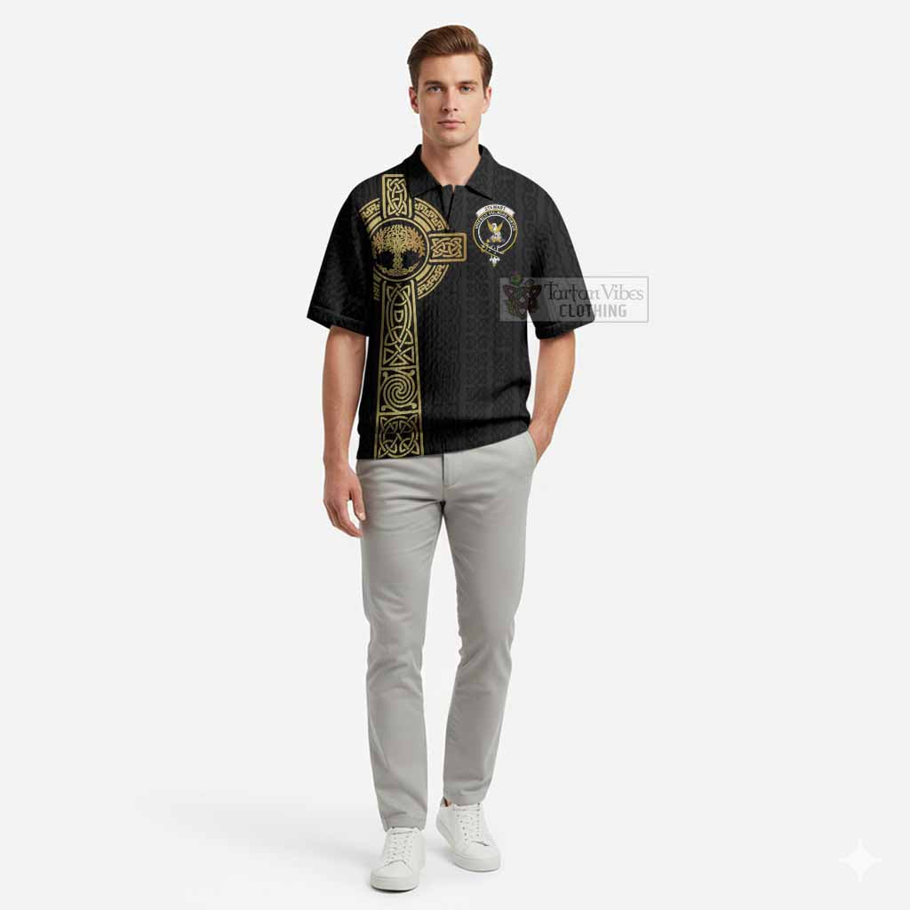 Stewart (Stuart) Clan Crest Men’s Polo Sweater Top with Celtic Tree of Life Inspired