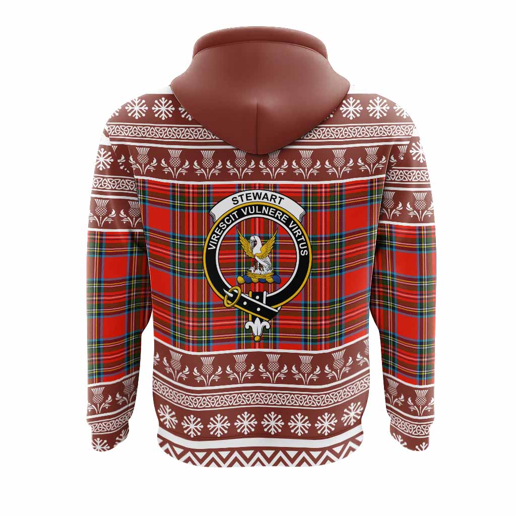 Stewart (Stuart) Clan Tartan Christmas Hoodie with Family Crest - Tartan Vibes Clothing
