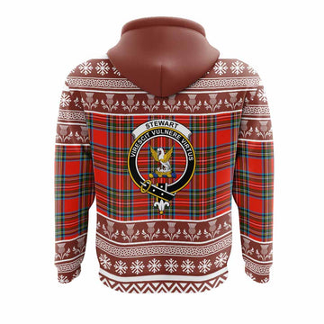 Stewart (Stuart) Clan Tartan Christmas Hoodie with Family Crest