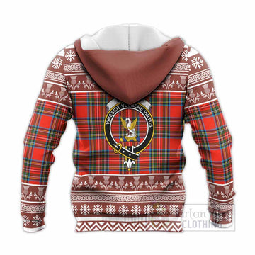 Stewart (Stuart) Clan Tartan Christmas Knitted Hoodie with Family Crest - Tartan Vibes Clothing