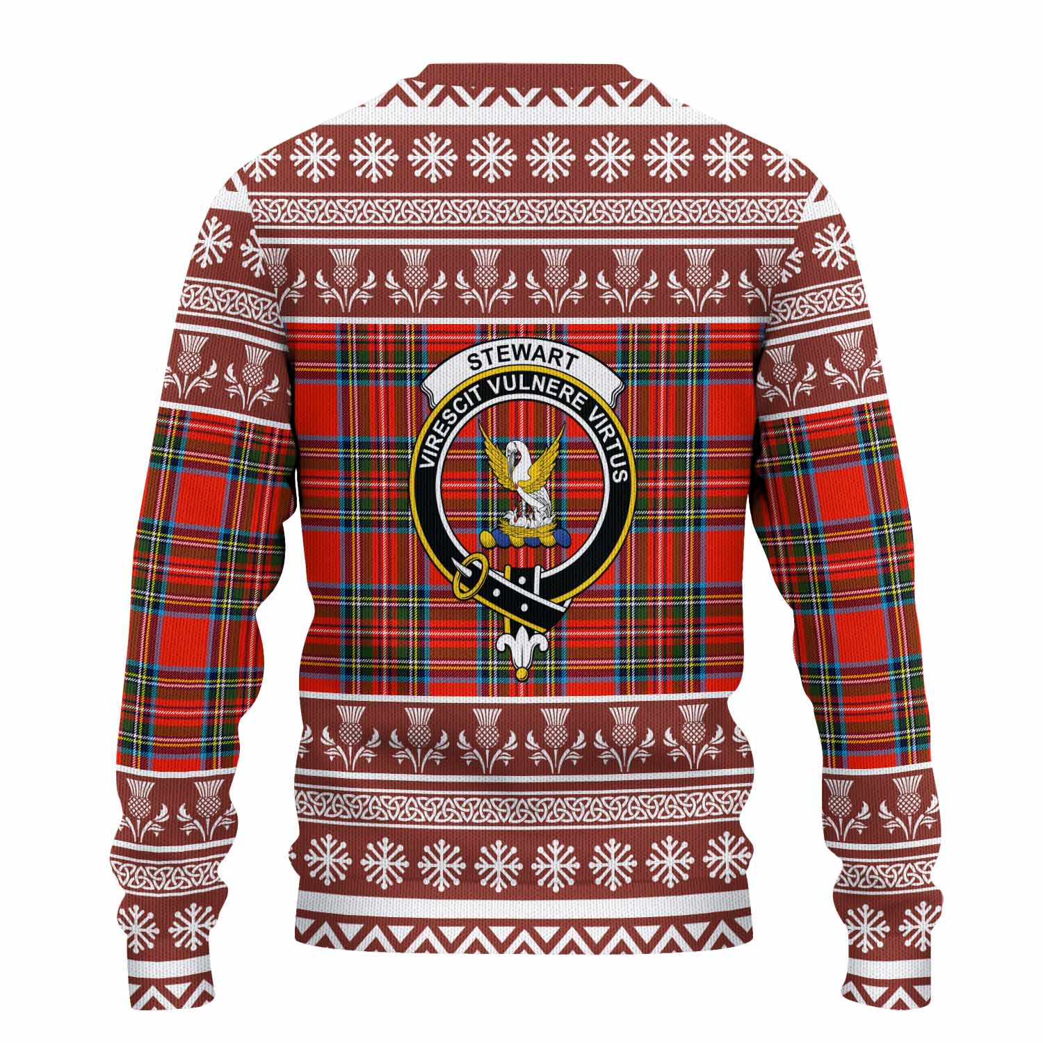 Stewart (Stuart) Clan Tartan Christmas Ugly Sweater with Family Crest - Tartan Vibes Clothing
