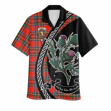 Stewart (Stuart) Family Crest Tartan Hawaiian Shirt Alba Thistle Inspired