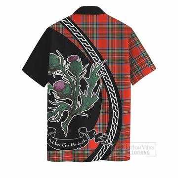Stewart (Stuart) Family Crest Tartan Hawaiian Shirt Alba Thistle Inspired
