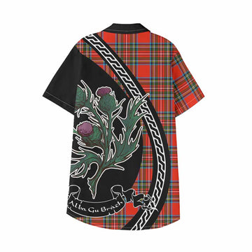Stewart (Stuart) Family Crest Tartan Kid Hawaiian Shirt Alba Thistle Inspired - Tartan Vibes Clothing