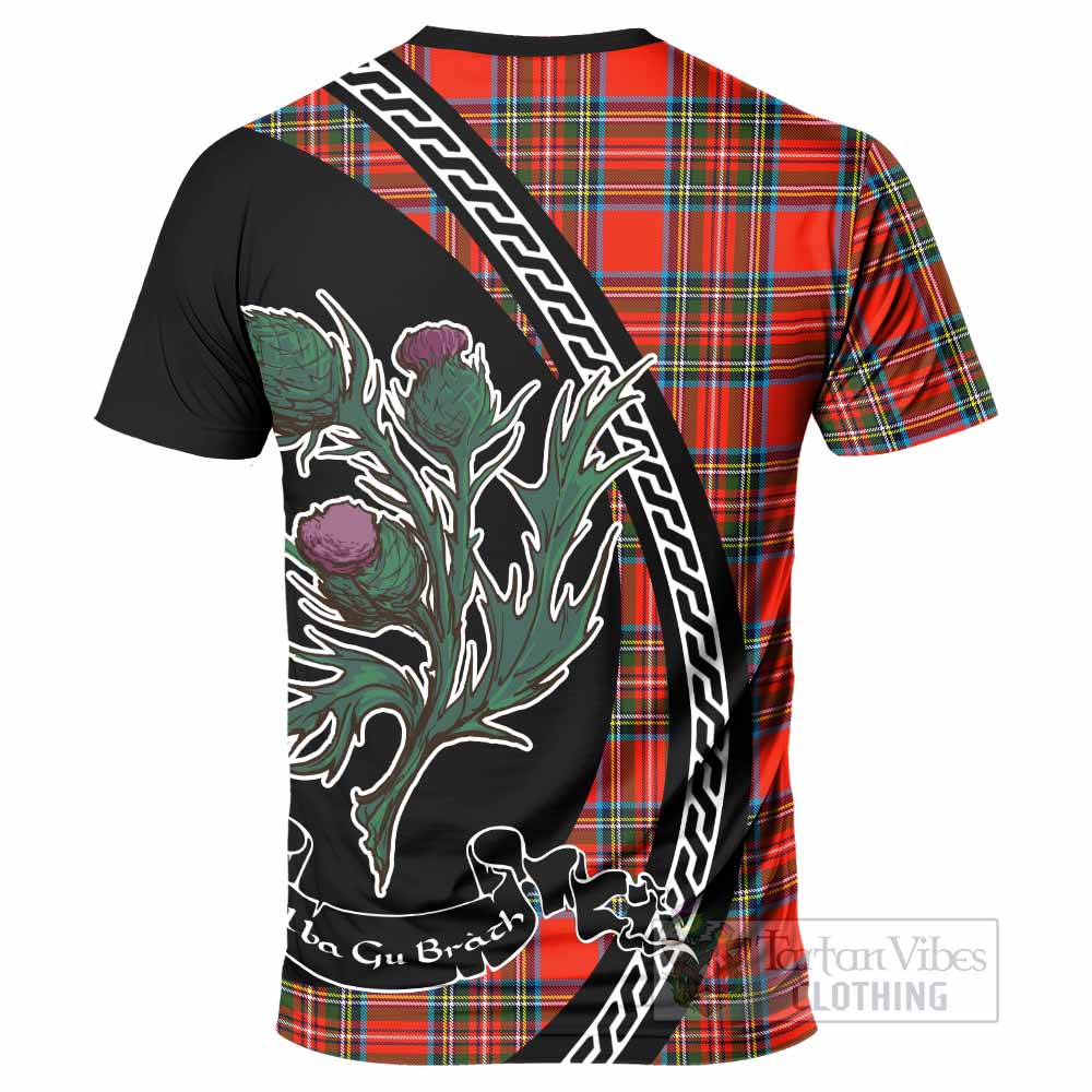 Stewart (Stuart) Family Crest Tartan T-Shirt Alba Thistle Inspired - Tartan Vibes Clothing
