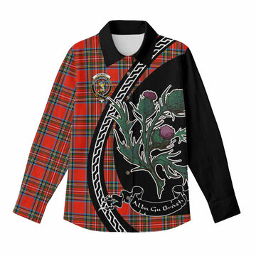 Stewart (Stuart) Family Crest Tartan Women Casual Shirt Alba Thistle Inspired - Tartan Vibes Clothing