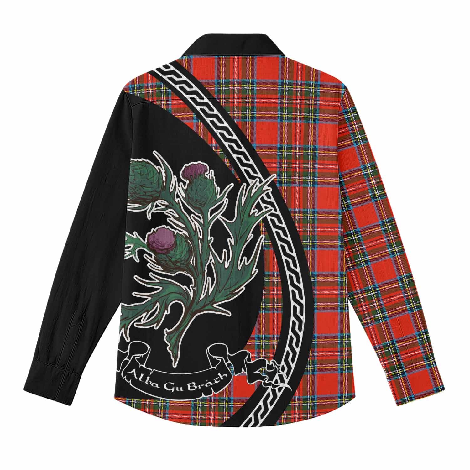 Stewart (Stuart) Family Crest Tartan Women Casual Shirt Alba Thistle Inspired - Tartan Vibes Clothing