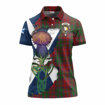 Stewart (Stuart) of Appin Tartan Family Crest Women's Polo Shirt Scottish Thistle Celtic Inspired