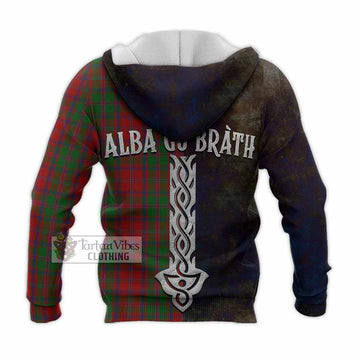 Stewart (Stuart) of Appin Tartan Family Crest Knitted Hoodie Alba Gu Brath Be Brave Lion Ancient Style