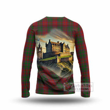 Tartan Vibes Clothing Stewart (Stuart) of Appin Tartan Family Crest Long Sleeve T-Shirt with Scottish Ancient Castle Style