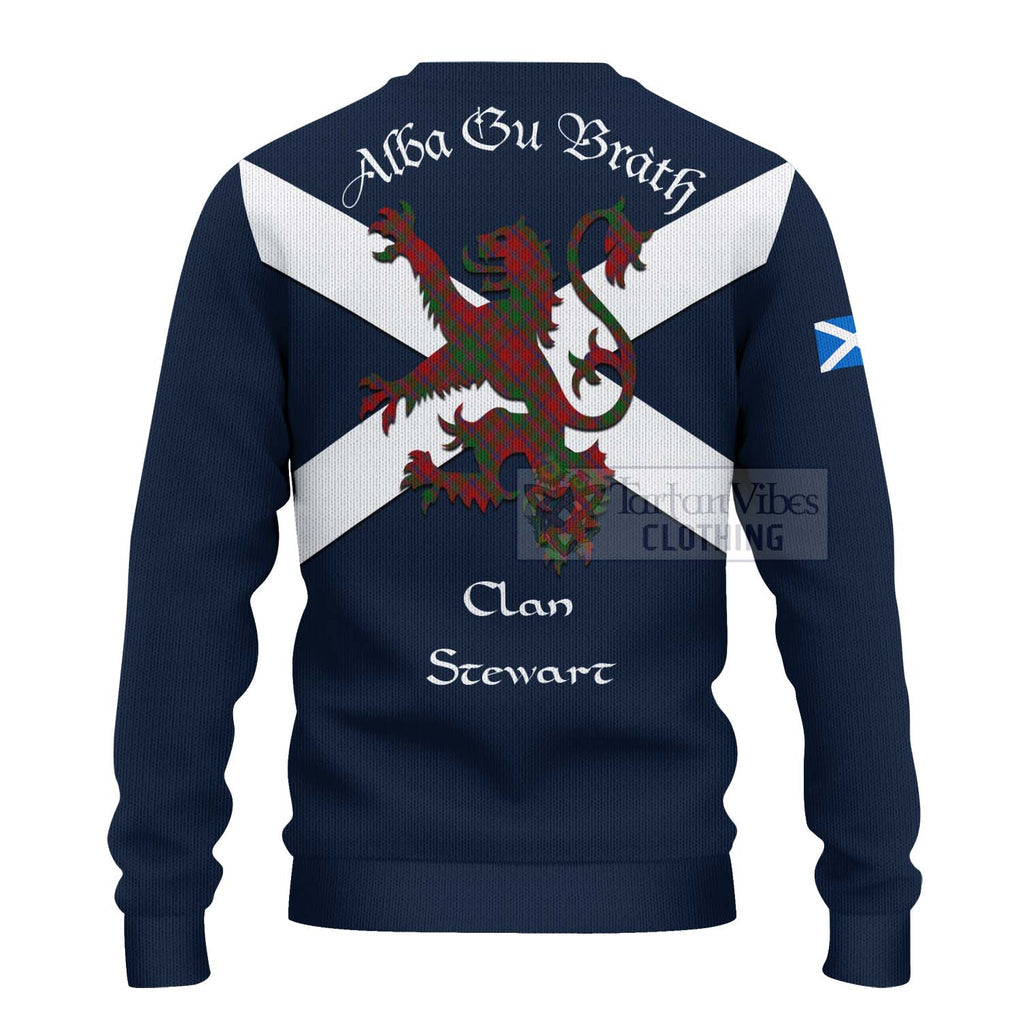 Tartan Vibes Clothing Stewart (Stuart) of Appin Tartan Lion Rampant Knitted Sweater – Proudly Display Your Heritage with Alba Gu Brath and Clan Name