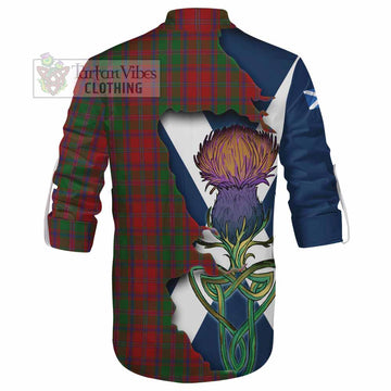 Tartan Vibes Clothing Stewart (Stuart) of Appin Tartan Family Crest Ghillie Kilt Shirt Scottish Thistle Celtic Inspired