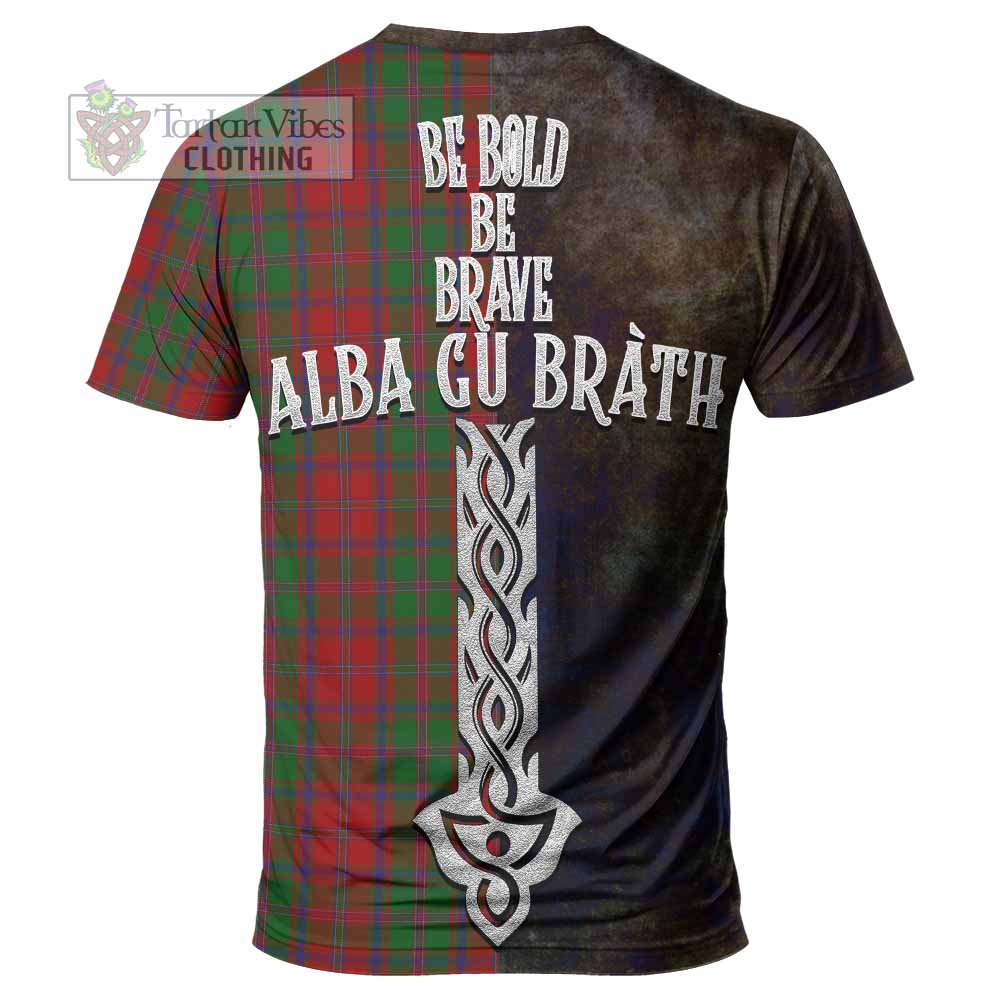 Tartan Vibes Clothing Stewart (Stuart) of Appin Tartan Family Crest T-Shirt Alba Gu Brath Be Brave Lion Ancient Style
