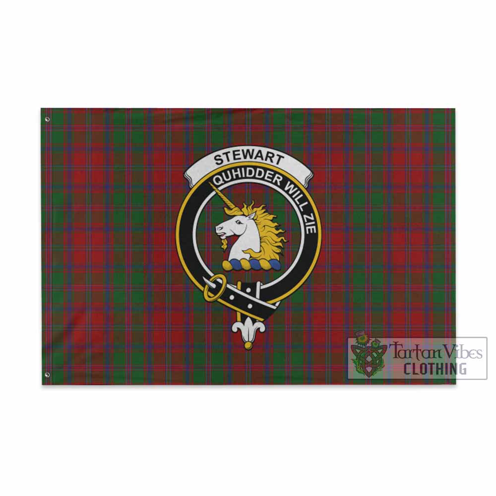 Tartan Vibes Clothing Stewart (Stuart) of Appin Tartan House Flag with Family Crest