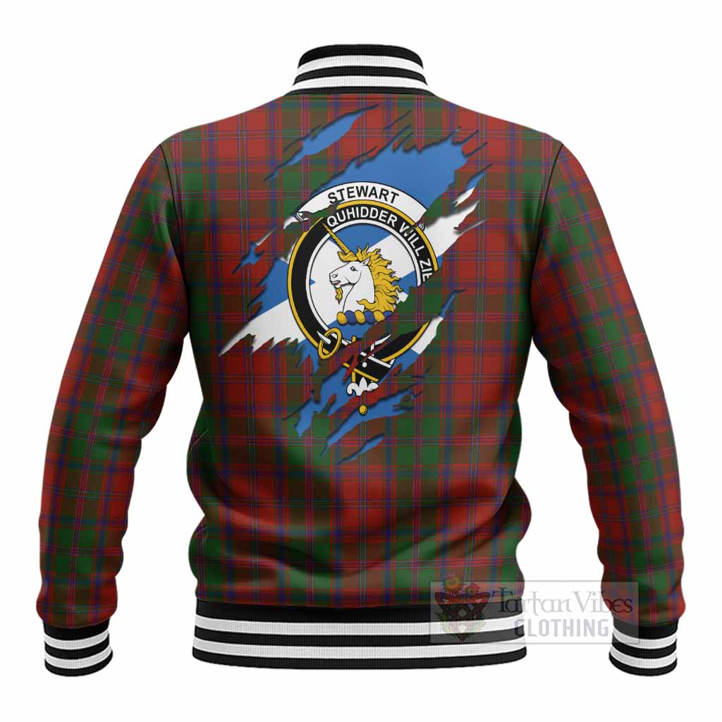 Stewart (Stuart) of Appin Clan Crest In Me Tartan Baseball Jacket Scotland Flag Style