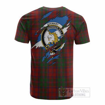 Stewart (Stuart) of Appin Clan Crest In Me Tartan Cotton T-shirt Scotland Flag Style