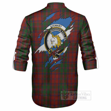 Stewart (Stuart) of Appin Clan Crest In Me Tartan Ghillie Shirt Scotland Flag Style