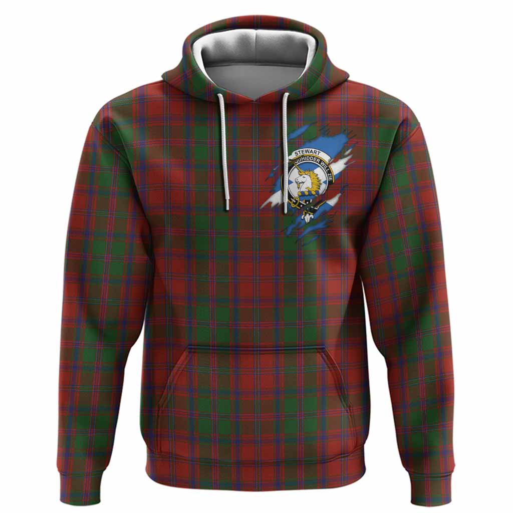 Stewart (Stuart) of Appin Clan Crest In Me Tartan Hoodie Scotland Flag Style