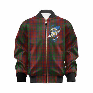 Stewart (Stuart) of Appin Clan Crest In Me Tartan Kid Bomber Jacket Scotland Flag Style