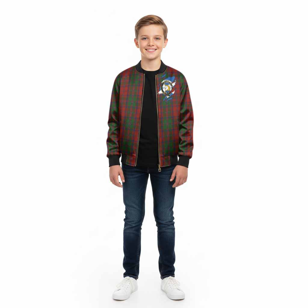 Stewart (Stuart) of Appin Clan Crest In Me Tartan Kid Bomber Jacket Scotland Flag Style